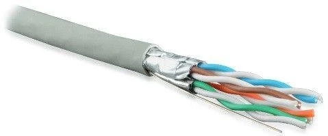 Фото Кабель витая пара U/FTP кат.6 4х2х23AWG solid LSZH нг(А)-HF UFTP4-C6-S23-IN-LSZH-GY-500 (м) Hyperline 47958