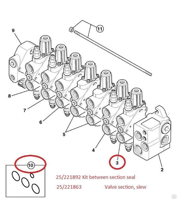 Фото 25/221892 Kit between section seal, Набор уплотнений