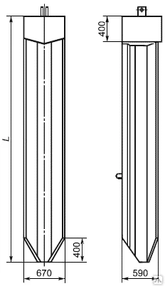 Фото Анкер железобетонный АС-2.7 2,7х0,67/0,50х0,37