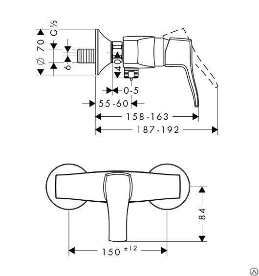 Фото Hansgrohe Metris Classic 31672000 смеситель для душа