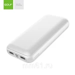 фото Внешний аккумулятор GOLF G54-C/20000 mah+Micro usb/In Micro usb,Type-C/Out Type USB 2.1А, USB 1A, 2.1 A/White