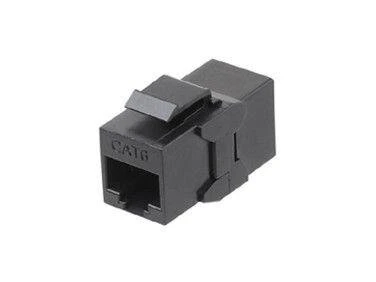 Фото Адаптер проходной (coupler) RJ-45(8P8C) формата Keystone Jack кат. 6 4 пары CA2-KJ-C6-BK черн. Hyperline 444915