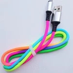 фото Кабель Smartbuy USB - micro USB, ткан. переливающаяся оплетка Acid, 1 м., металлический наконечник, <2А, градиент (iK-12AR p-y)