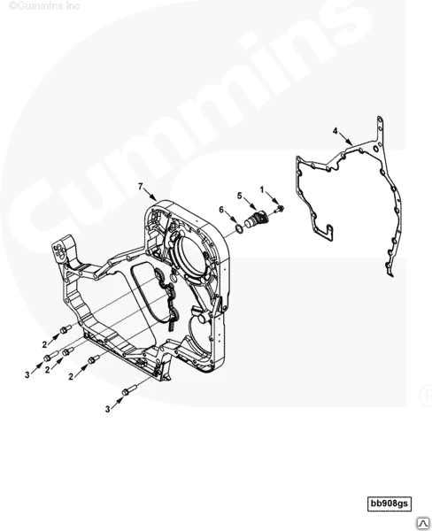 Фото Передняя крышка шестерен Cummins ISC QSC 4992996 3938086 3945853