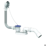 фото Сифон для ванны и глубокого поддона с переливом и отводом 40х40/50