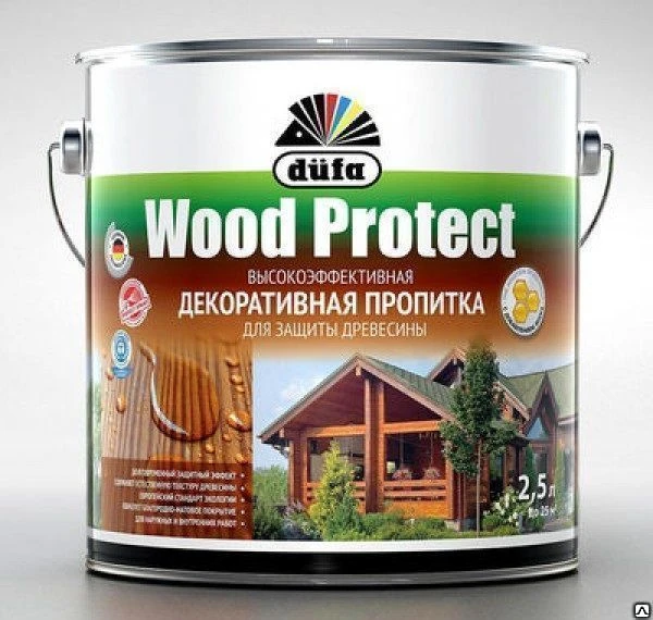 Фото Пропитка Dufa белая 2,5л WOOD PROTECT