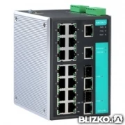 Фото Управляемый коммутатор 16x10/100BaseTX, 2x Combo Gigabit, EDS-518A МОХА