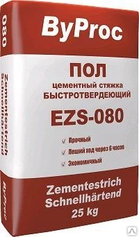 Фото Пол цементный стяжка быстротвердеющий EZS-080, 25кг