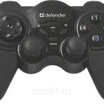 фото Геймпад Defender GAME MASTER WIRELESS Беспроводной до 10м, 2 дж, 12кн,радио,  USB (64257)