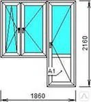 фото Блок балконный ПВХ, 1860х2160, 70мм/32мм, две створки