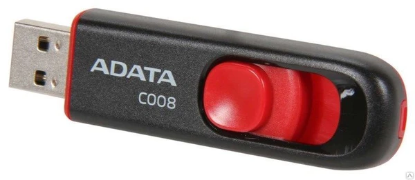 Фото Флеш-накопитель/ ADATA 16GB C008 (Black/Red)