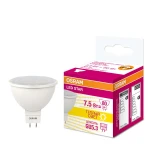 фото Лампа светодиодная LED STAR MR16 7.5W/830 (замена 75Вт) 7.5Вт пласт. 3000К тепл. бел. GU5.3 700лм 110 град. 220-240В OSRAM 4058075229068