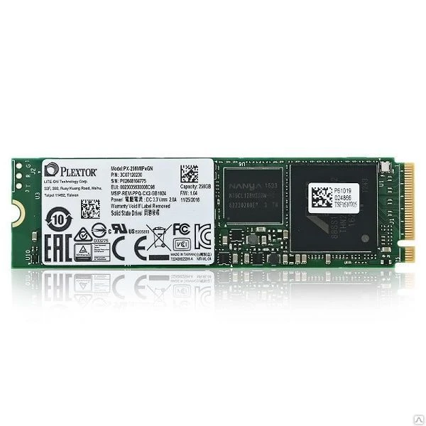 Фото Твердотельный накопитель SSD M.2 256Gb Plextor M8Pe 
PX-256M8PeGN, NVMe