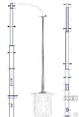 Фото Опора граненая коническая ОГКС-0,7-8,0-2,0 складывающаяся