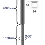 Фото №3 Столб винтовой ЮВЕНТА 3500 ммсечение 60х60 / диаметр 57 мм
