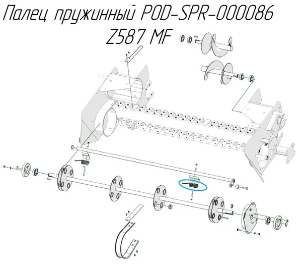 Фото Палец пружинный POD-SPR-000086 Z587 MF на пресс-подборщик Metal-Fach Z-587