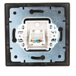 Фото №4 Розетка компьютерная 1-м СП Мира RJ45 черн. бархат LEZARD 701-4242-139