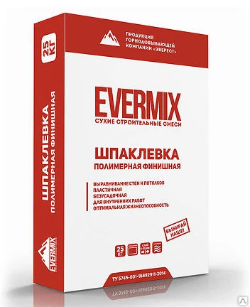 Фото Шпаклевка полимерная финишная "EVERMIX" 25кг EVERMIX