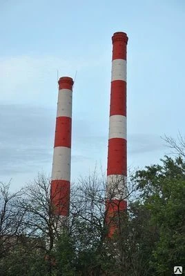 Фото Ремонт и окраска промышленных дымовых труб