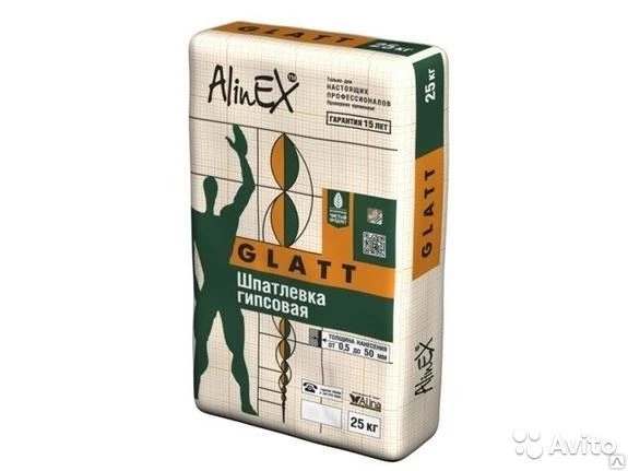 Фото Шпатлевка гипсовая 25 кг ALINEX Glatt