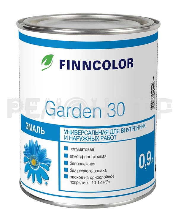 Фото Эмаль алкид унив  0,9л база С Finncolor GARDEN 30 (6)* П