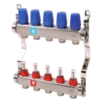 фото Коллекторная группа 1"х3/4 5 выходов с расходомерами и вентилями MVI