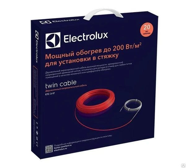 Фото Двухжильный нагревательный кабель Electrolux Twin Cable ETC 2-17-600