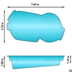 фото КОМПОЗИТНЫЙ БАССЕЙН БАЛАТОН (7,6м х 3,7м х 1,1-1,6м)