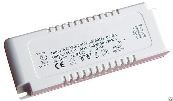 Фото Трансформатор для светодиодного освещения WE: 220V-240V~50Hz. WY: 12V DC/30