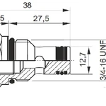 фото E70100003 - Переходник  3/4"-16UNF - G1/4" (тип H;  вместо клапана КТ08), сталь