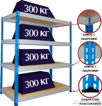 Фото Стеллаж металлический усиленный (2000х1515х610)
