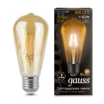 фото Лампа светодиодная Black Filament ST64 E27 6Вт 2400К Golden LOFT Gauss 102802006