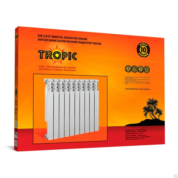 Фото Радиатор биметаллический 80/500 TROPIC 10 сек.