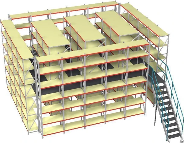 Фото Многоуровневый стеллаж - мезонин