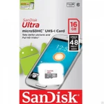 фото Карта памяти microSDHC SanDisk Ultra 16GB Class 10 UHS-I (без адаптера)