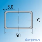 Фото №2 Труба профильная прямоугольная 50х25х3,0 мм, электросварная