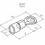 Фото №4 Наконечник кольцевой изолированный (НКИ d10.5мм) 1.5-2.5кв.мм (VR2-10) REXANT 08-0037