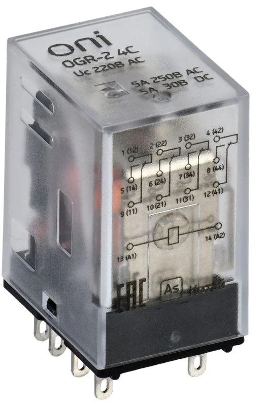 Фото Реле общего назначения OGR-2 4C 220В AC ONI OGR-2-4C-AC220V