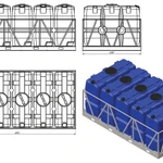Фото №2 Емкость 10 000 л SK 2000 литров в обрешетке кассетная (5 емкостей)