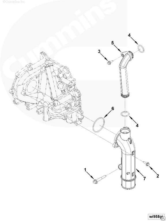 Фото Трубка охлаждения двигателя Cummins ISF 3,8 4943258