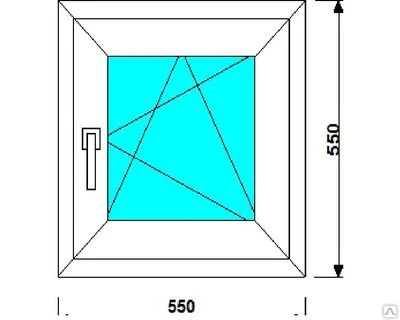 Фото Окно ПВХ 550x550, 58мм, 24мм ст