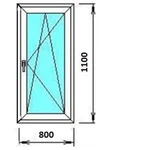 фото Окно пластиковое 800*1100мм Профиль Enwin, фурнитура Vorne, сп 4-16-4
