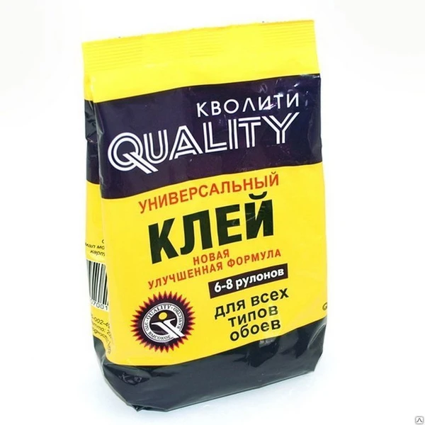 Фото Клей обойный &quot;КВОЛИТИ&quot; Универсал пакет 200г (6-8рул.) 1/30 (з) Россия