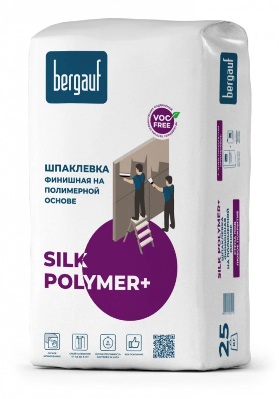 Фото Шпаклевка полимерная белая Bergauf Silk Polymer, 25кг