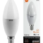 фото Лампа светодиодная GAUSS LED Elementary Candle 6Вт, 2700К, Е14 Китай