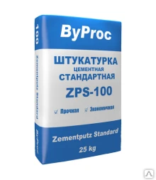 Фото Штукатурка стандартная цементная ByProc 25 кг, ZPS-100