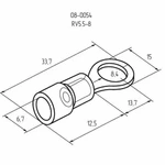 Фото №4 Наконечник кольцевой изолированный (НКИ d8.4мм) 4-6кв.мм (VR5.5-8) REXANT 08-0054
