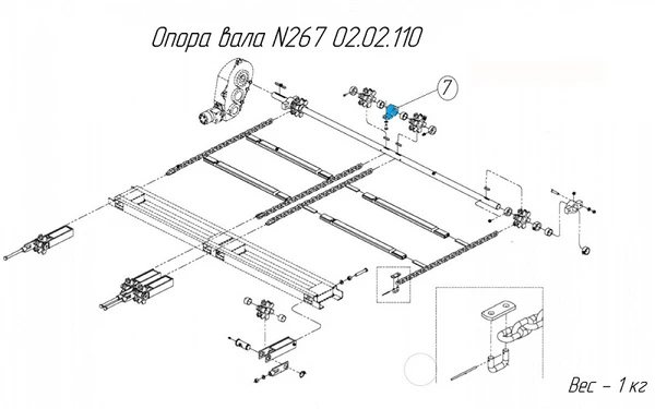 Фото Опора вала N267 02.02.110 для новозоразбрасывателей Metal-Fach N-267