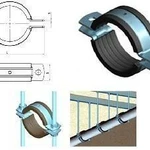 фото Хомут для крепления труб металл/резина с гайкой М8 2&quot; (60-64мм)