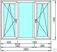 Фото Пластиковые окна трехстворчатое